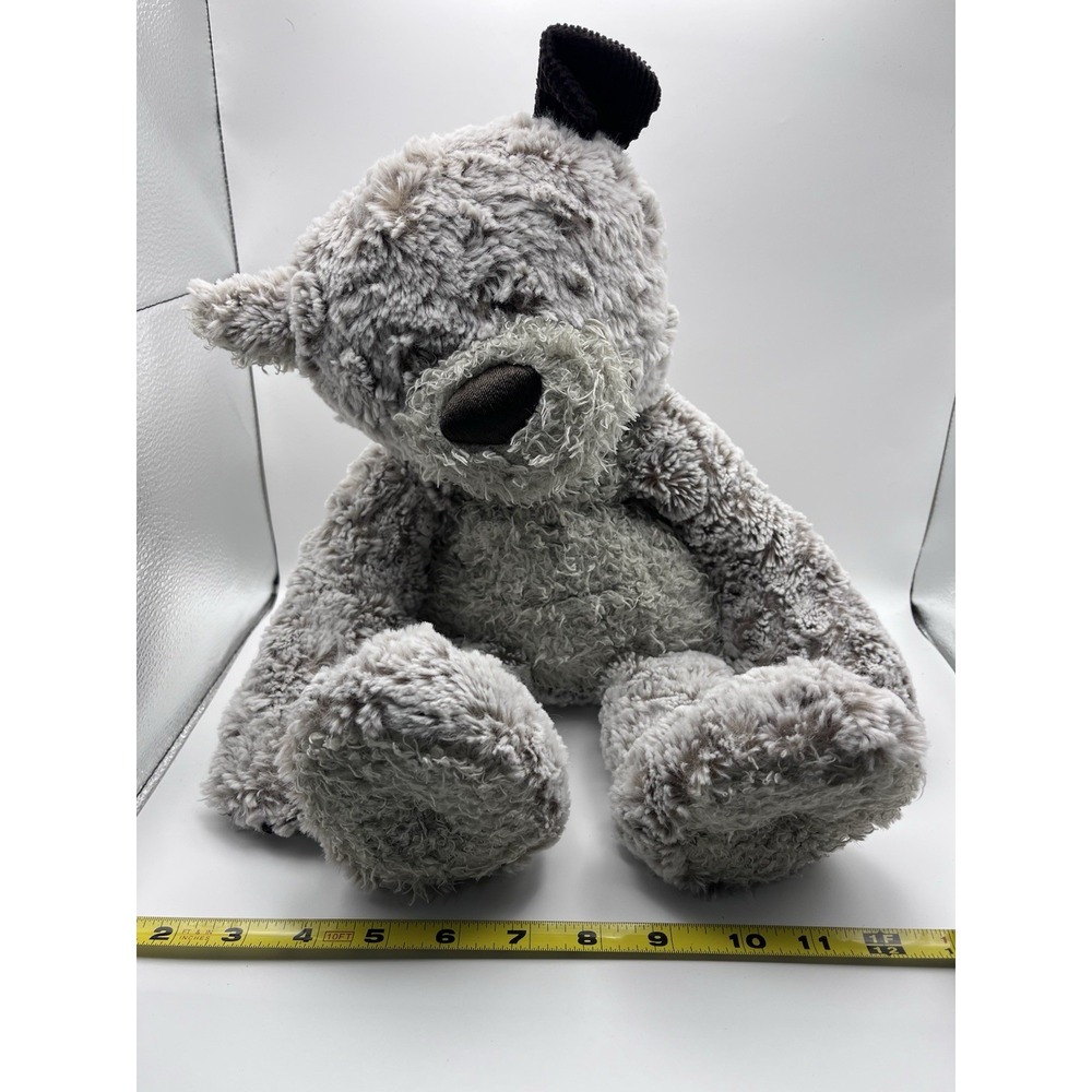 DEMDACO Giving Collection Plush Bear 12 Inch Gray Stuffed Animal Mismatched Ears - Picture 14 of 14